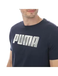 Men's Puma Sportstyle Logo T-Shirt in Blue - 2