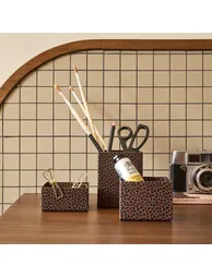 Set of 3 Voluta Printed Pencil Pots - 1