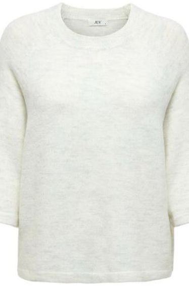 Round Neck Jumper with Three-Quarter Length Sleeves