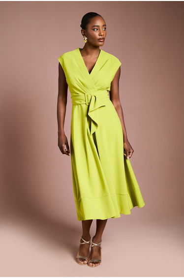Belted Crepe Dress