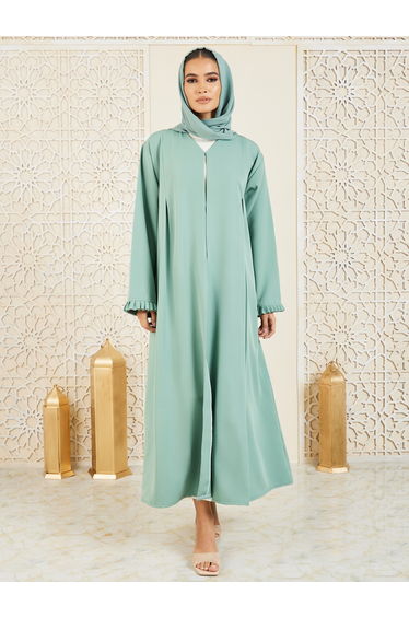 Pleated Cuff Sleeves Abaya