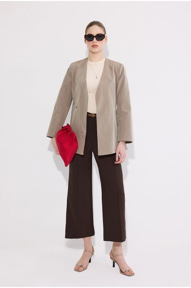 RIBBED CREPE TROUSERS