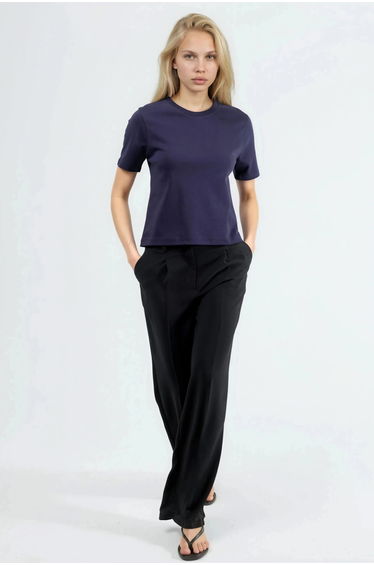 BUSEM Crew Neck Ribbed Cotton T-Shirt