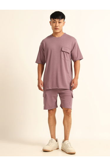 Men Drop-Shoulder Oversized T-Shirt and Shorts Set