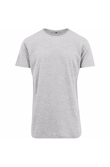 Mens Shaped Long Short Sleeve T-Shirt - Heather Grey