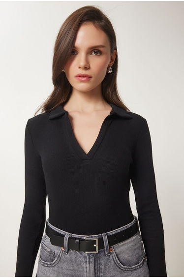 Blouse - Black - Fitted