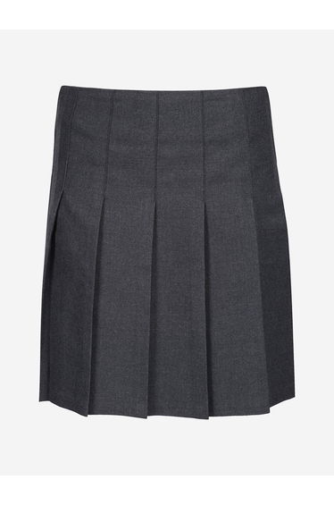 Zeco Girls School Junior Stitch Down Pleat Skirt in Grey