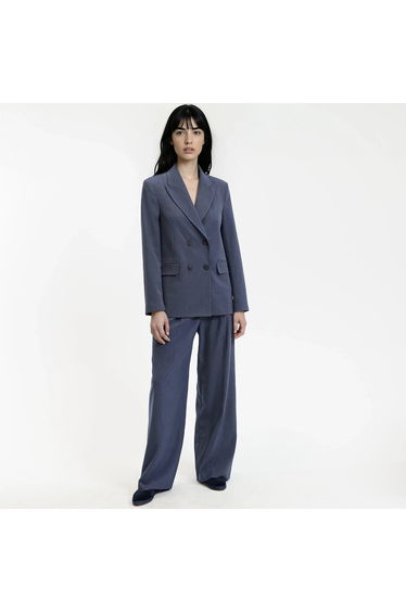 Oversized Long Double-Breasted Blazer