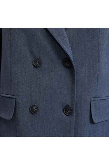 Oversized Long Double-Breasted Blazer