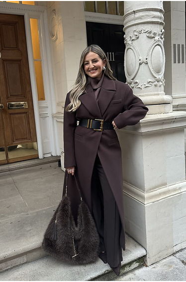 Brown Longline Belted Coat