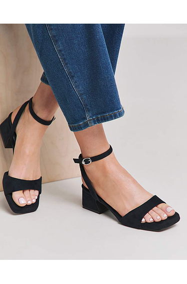 Barely There Low Block Heel Ex Wide
