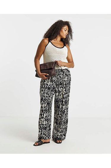 Crinkle Wide Leg Trousers