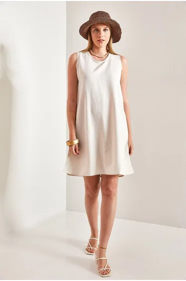 Women's Backless Linen Dress
