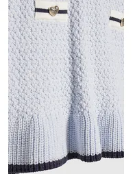 Mini Girls Blue Boucle Dress - 2