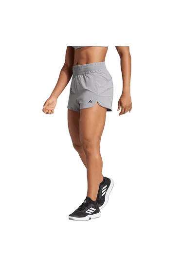 Women's adidas Pacer Stretch-Woven Zipper Pocket Lux Shorts in Grey