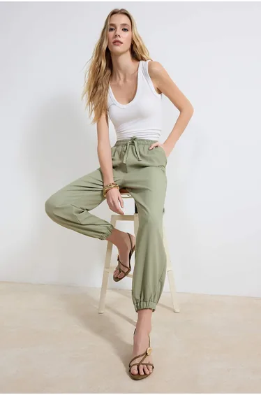 Khaki Jogger Relaxed Fit Pants