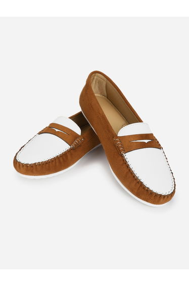 Brown Bliss Color Block Semi Casual Loafers
