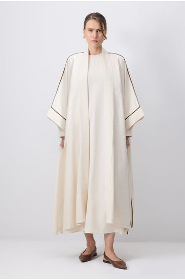 CONTRAST BELTED KIMONO SET