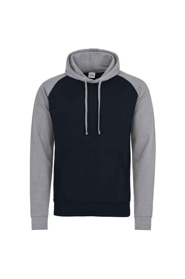 Awdis Mens Baseball Hoodie - Oxford Navy/Heather Grey