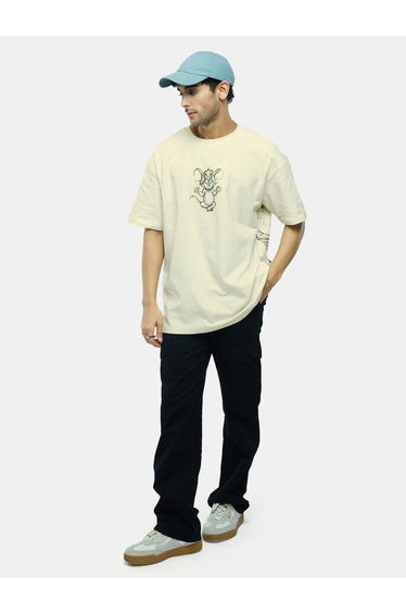 Cream Jerry Graphic Oversized T-Shirt