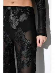 Textured Floral Mesh Trouser - 3