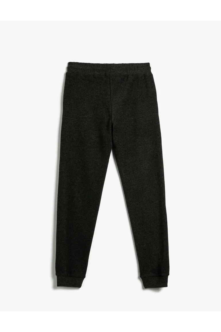 Jogger Sweatpants with Lace Waist and Pocket Detail