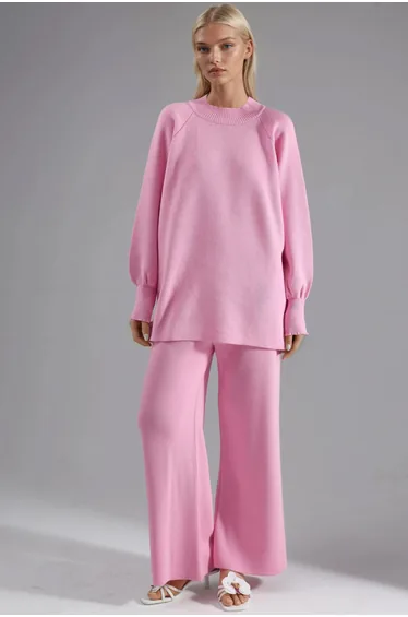 MY FASHION Loose Fit Sweater & Pants Knit Co-ord Set