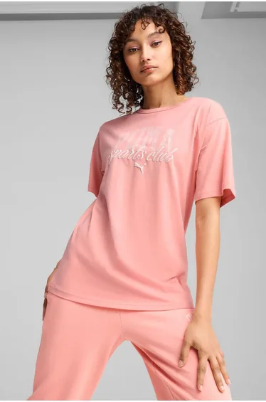 تيشيرت بوما قطن  زهري بأكمام متوسطة