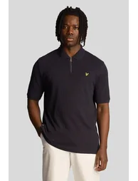 Textured Stripe Polo Shirt Dark Navy - 1