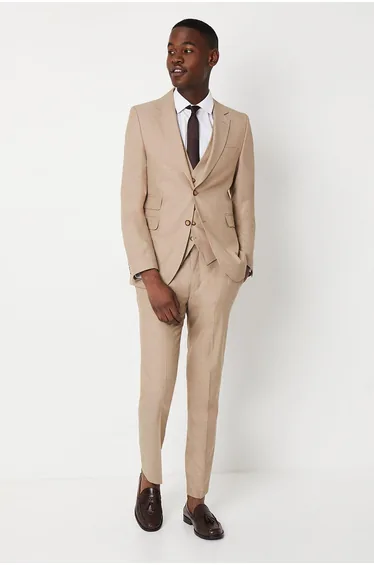 Slim Fit Neutral End On End Suit Jacket
