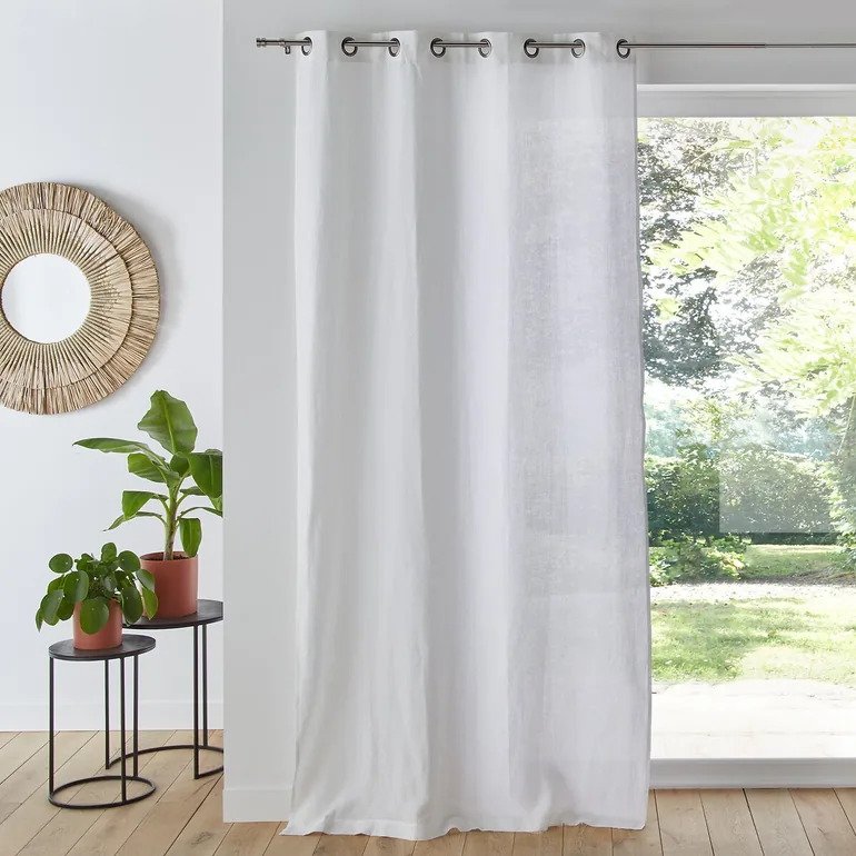 Onega Linen Single Curtain with Metal Eyelets