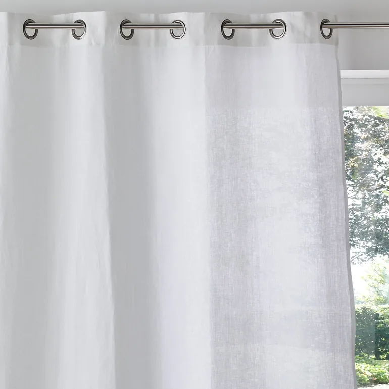 Onega Linen Single Curtain with Metal Eyelets - 2