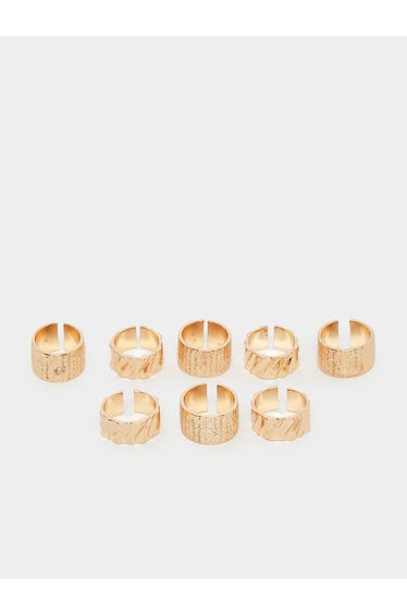 Pack of 8 - Textured Adjustable Rings
