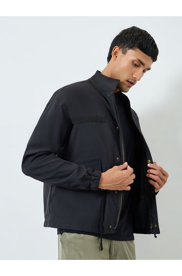 Men Relaxed Solid Zip-Up Jacket