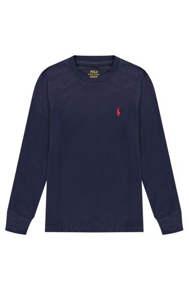 Ralph Lauren Boys Polo Cotton Long-Sleeved T-Shirt - Navy