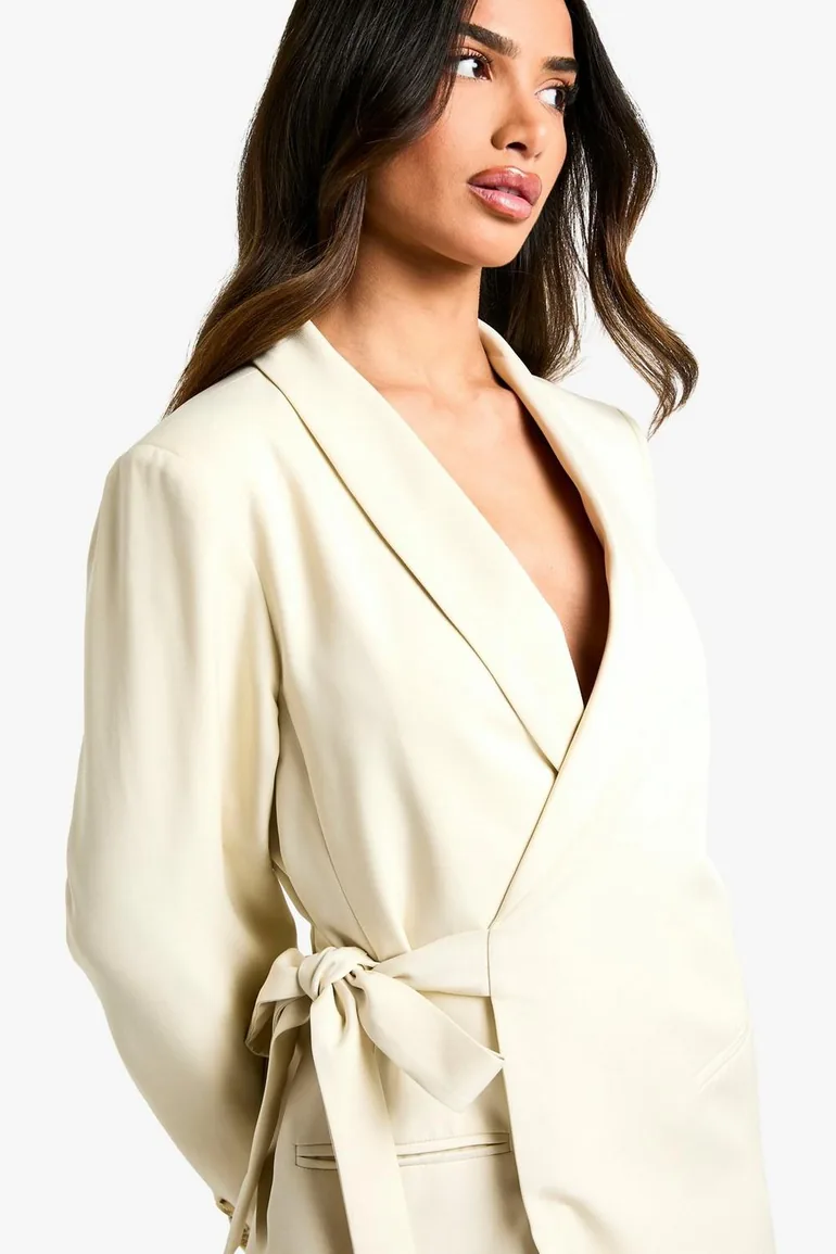 Petite Tie Side Blazer Dress - 3