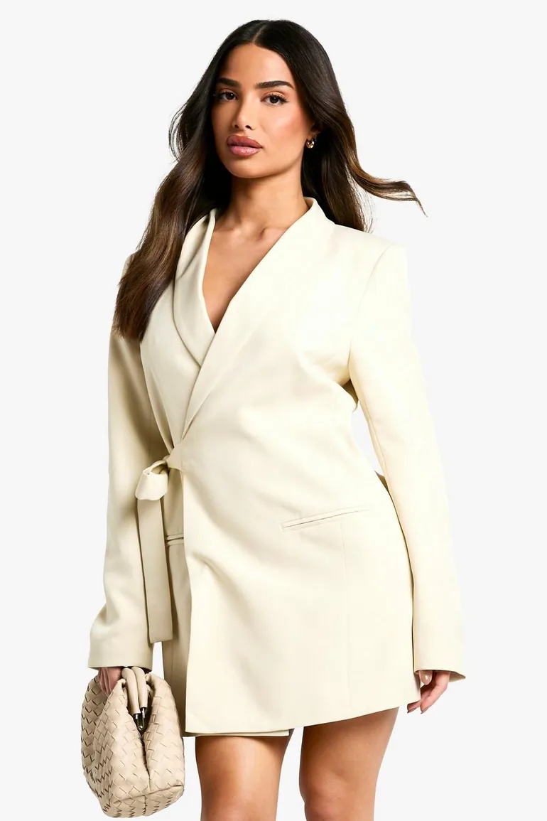 Petite Tie Side Blazer Dress