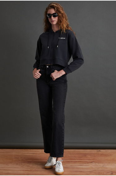 Jewel Women's 3 Thread Raised Dark Anthracite Sweatshirt