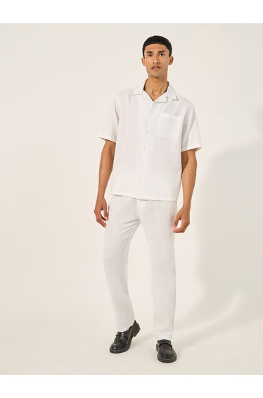 Solid Chest Pocket Shirt and Pants Co-Ords
