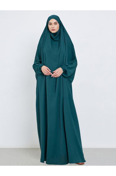 Dark Green Batwing Sleeve Prayer Dress