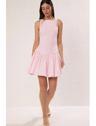 فستان قصير قصير - زهري