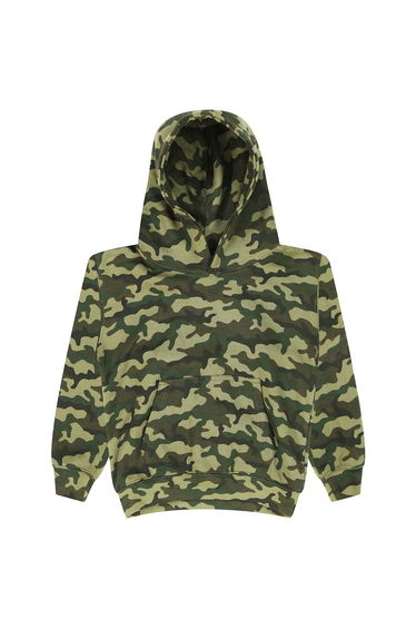 AWDis Childrens/Kids Camo Hoodie - Green Camo