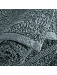 مجموعة منشفة ضيوف قطن أزرق عدد 4 - 1