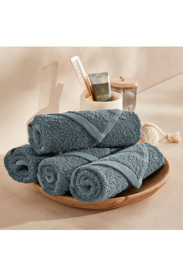 Set of 4 Zavara 100% Cotton Terry Guest Towels