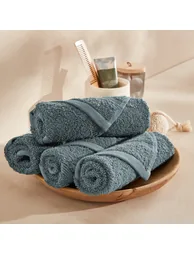 مجموعة منشفة ضيوف قطن أزرق عدد 4