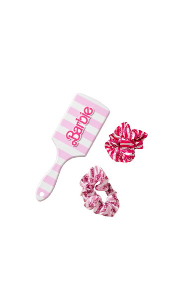 Barbie Retro Stripe Hair Brush Set - Pink