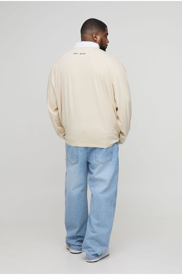 Plus Straight Rigid Jeans - light blue