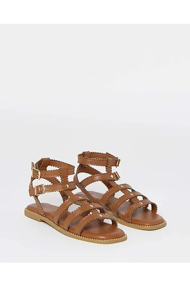 صندل سيمبلي بي باللون البني - للمقاسات الواسعة