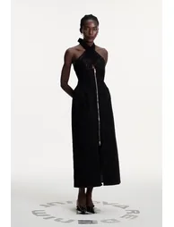 Connell Sequin Halter Neck Denim Maxi Dress