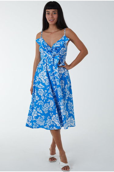 Ruffle Wrap Front Cami Dress